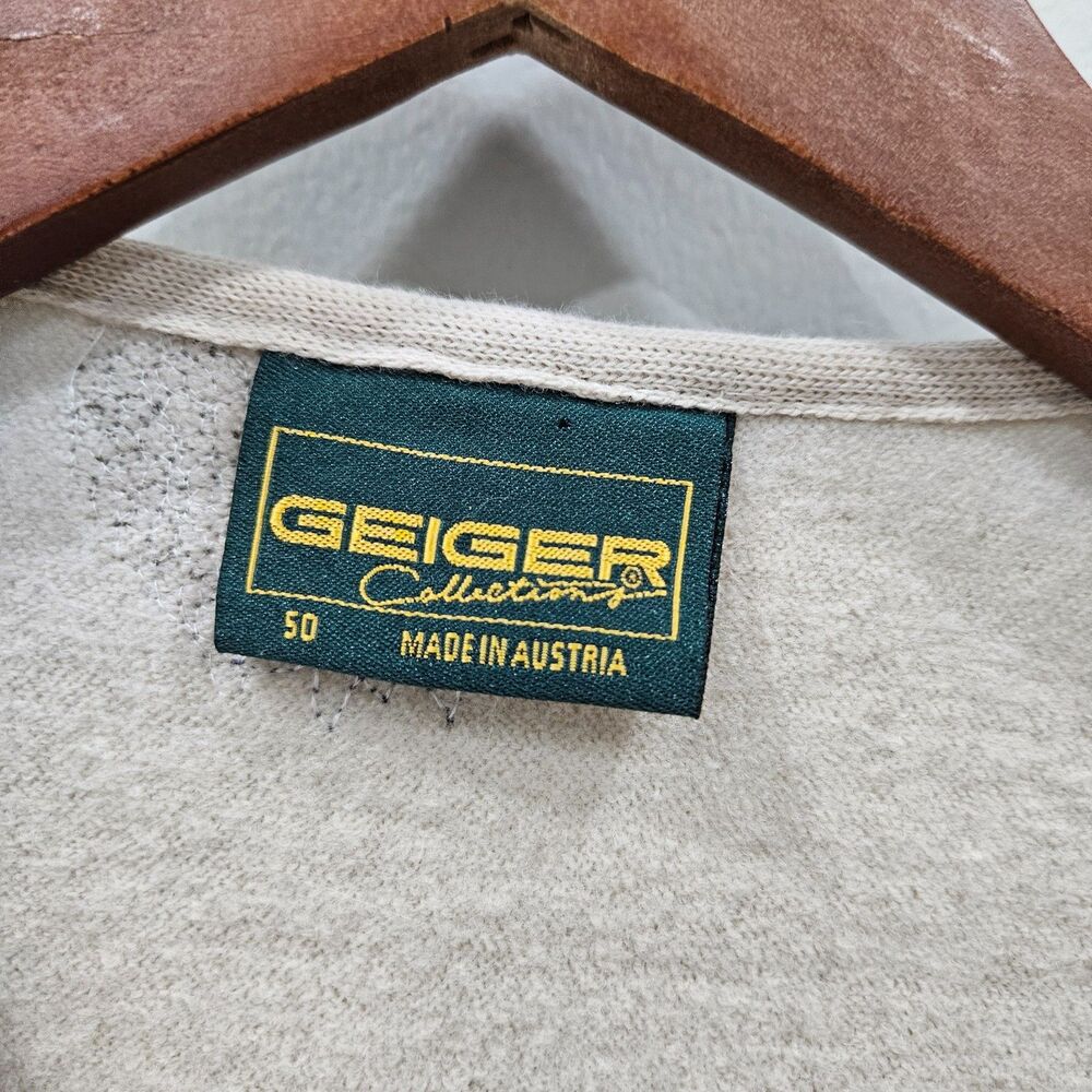 Vintage Geiger Embroidered Boiled Wool Jacket 50 Gray Quiet Luxury Made Austria - Picture 3 of 12